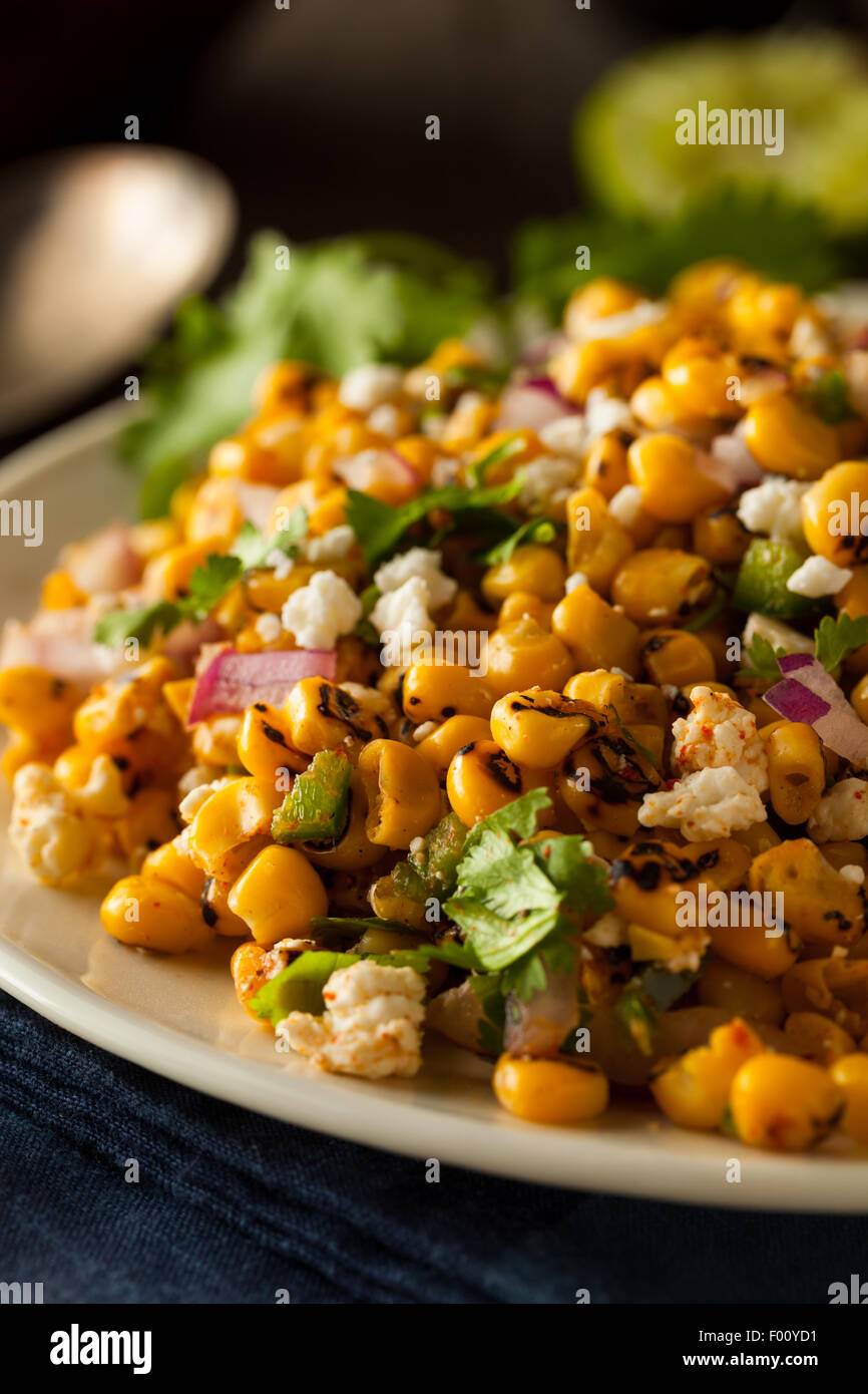 In casa mais messicano insalata con il coriandolo e calce e formaggio Foto Stock