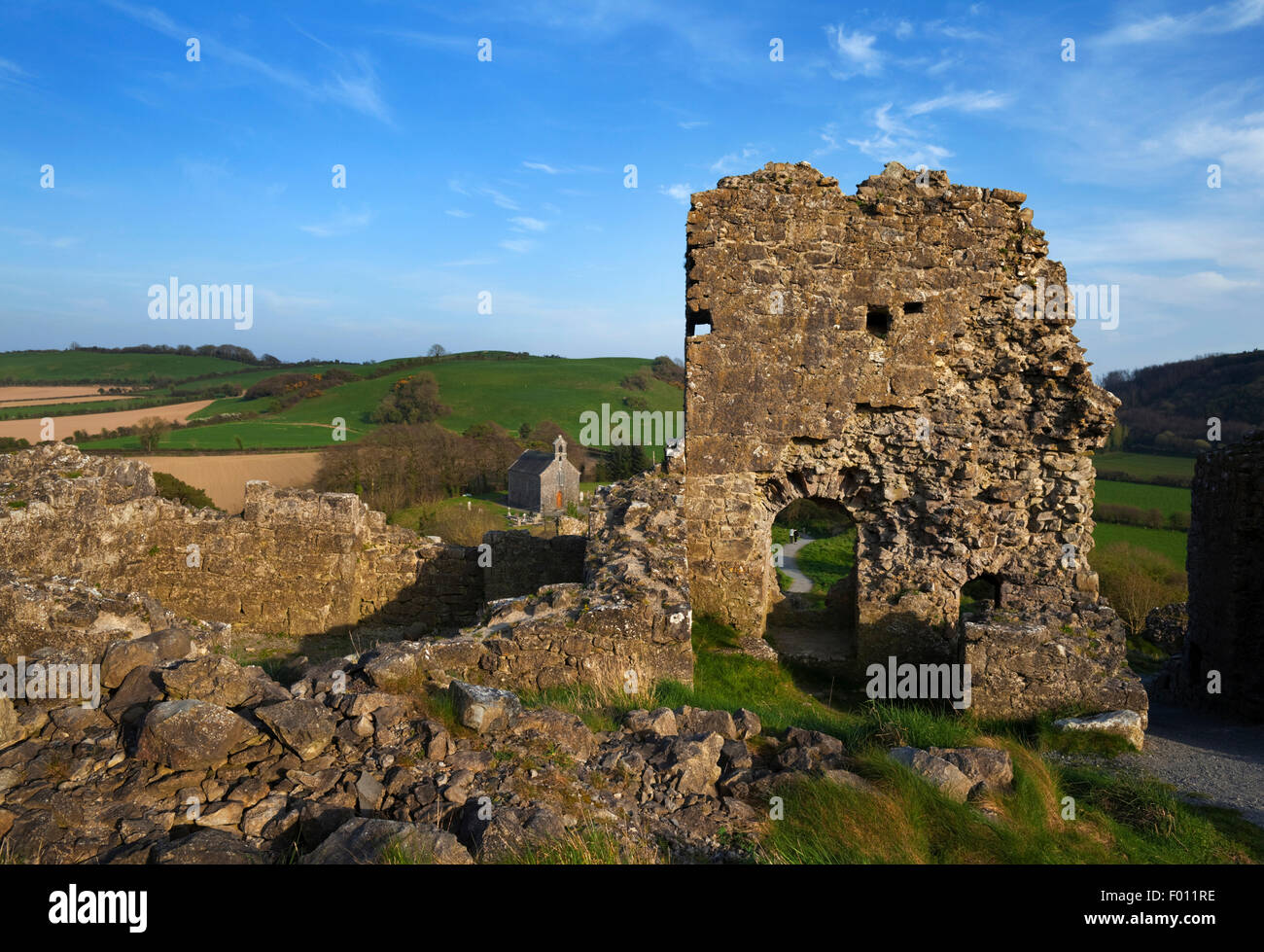 Dunamase (AKA Dunamace) Castello Gatehouse, vicino Portlaois, nella contea di Laois, Irlanda Foto Stock