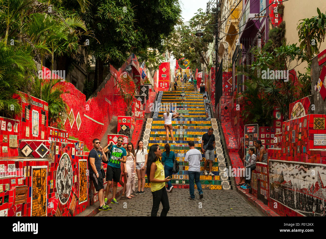 Escadaria Selaron, Rio de Janeiro, Brasile Foto Stock
