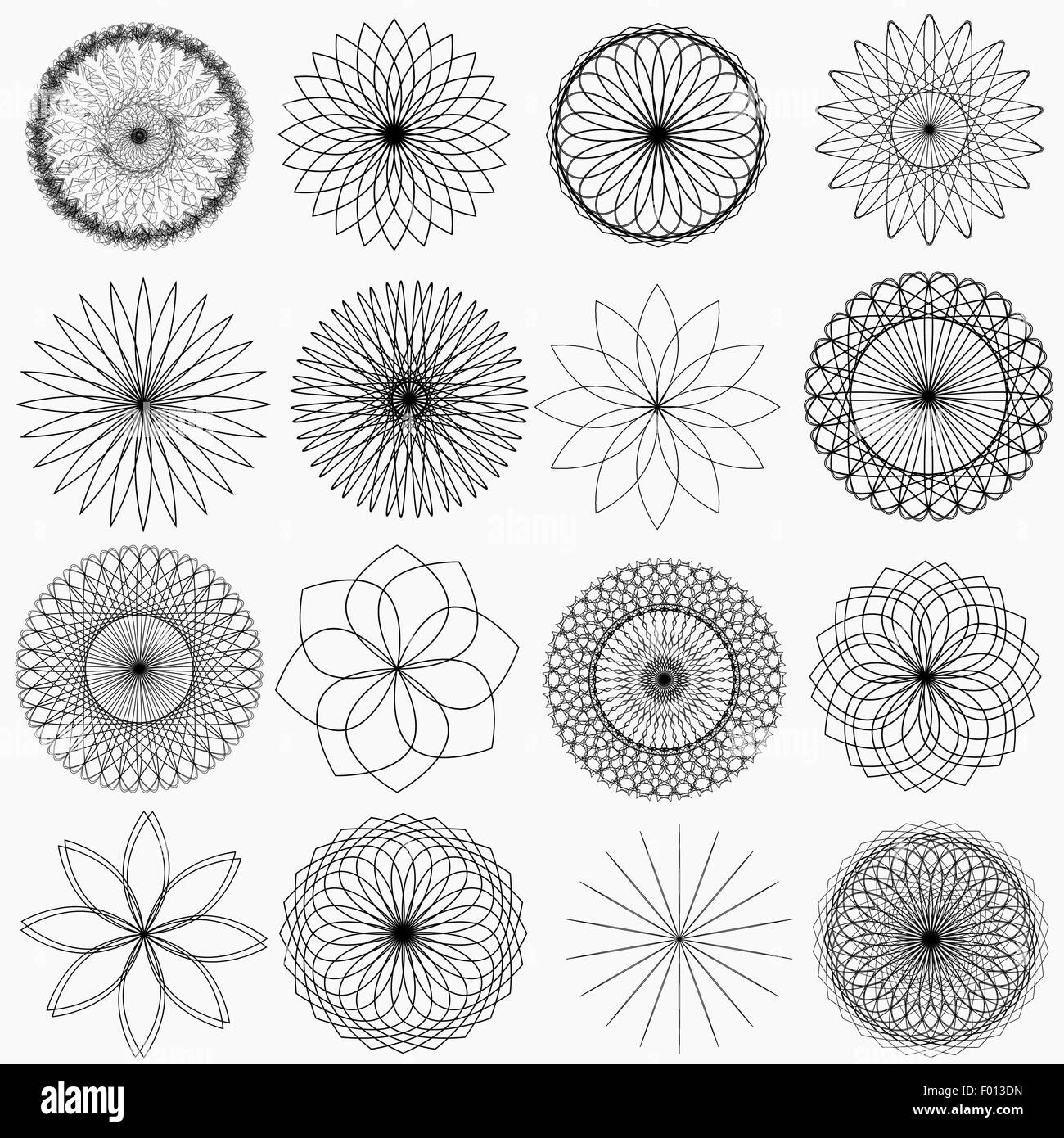 Molti diversi schemi circolari Illustrazione Vettoriale