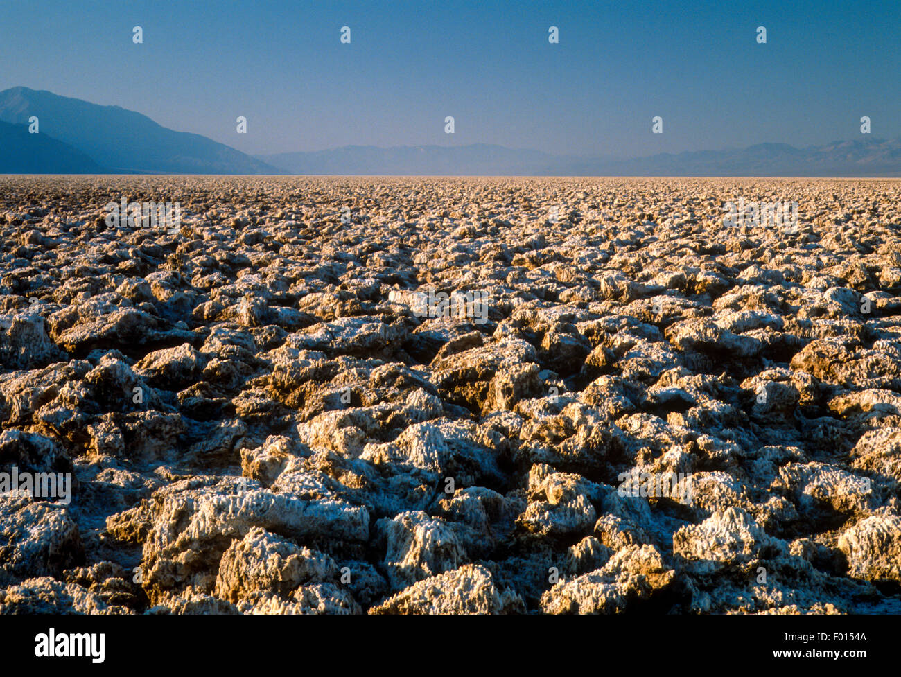 Saline nel bacino Badwater, Parco Nazionale della Valle della Morte, California Foto Stock