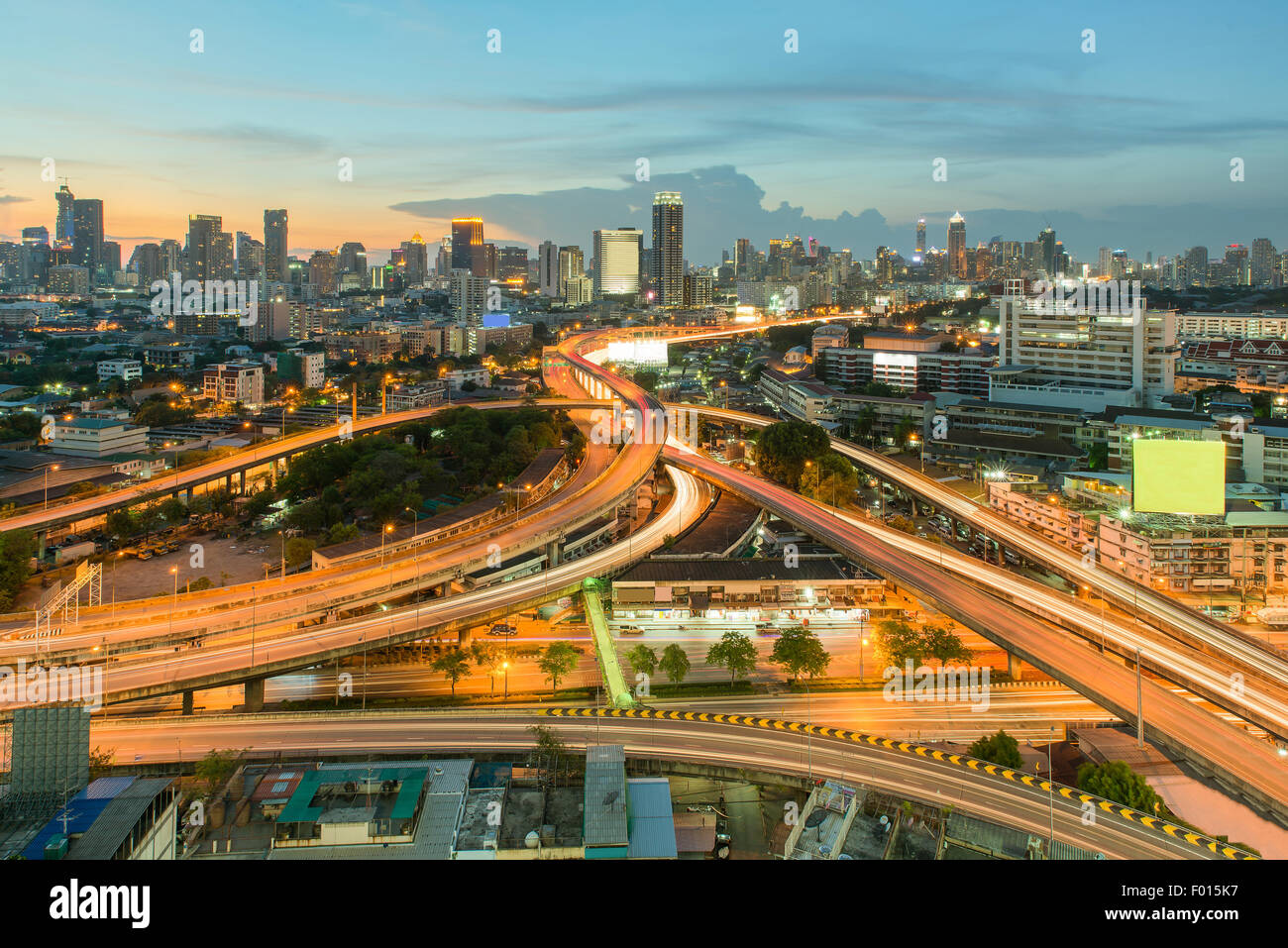 Paesaggio urbano nel centro di Bangkok, Tailandia Foto Stock