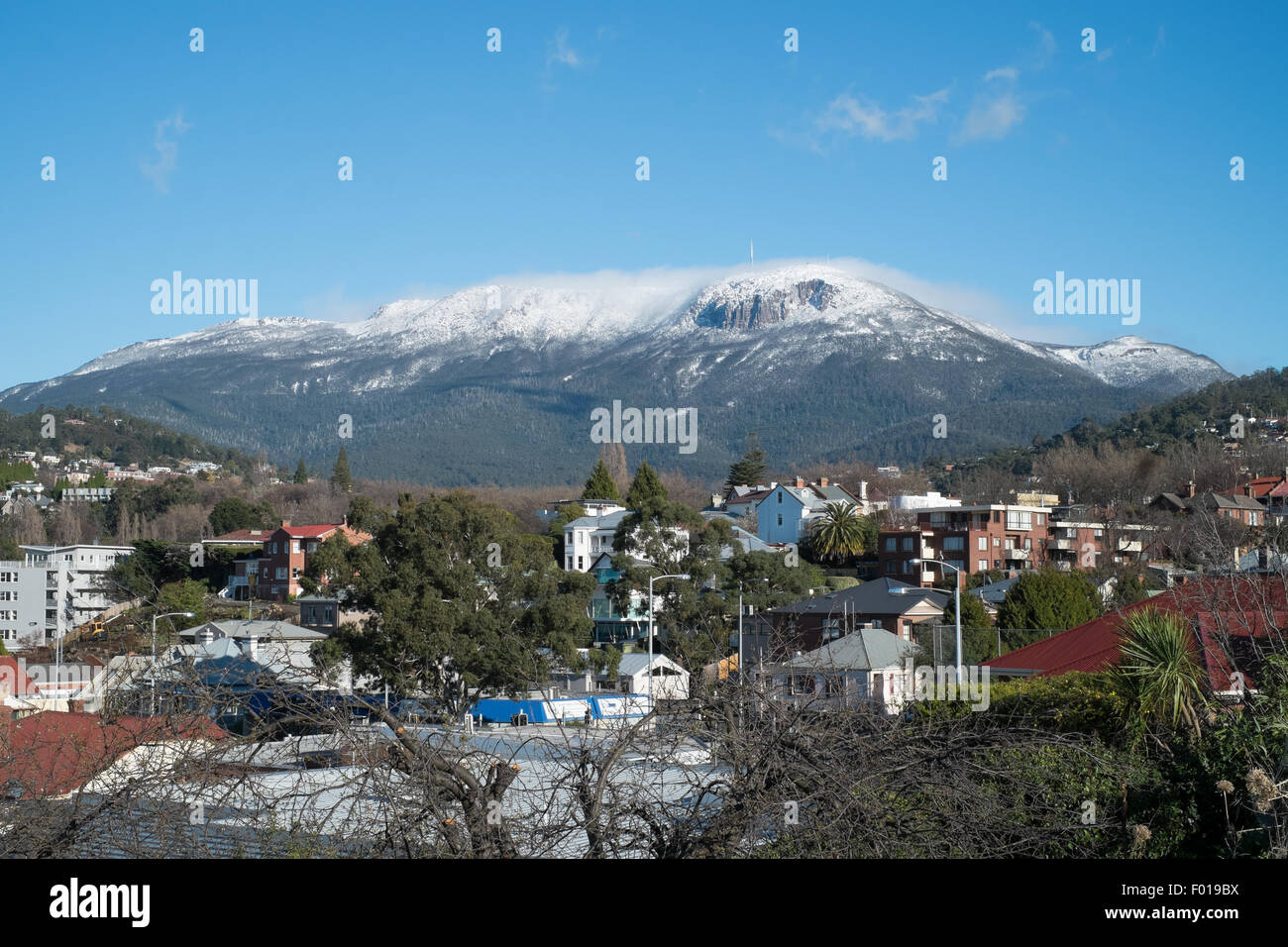 Vista del Monte Wellington su Sandy Bay hobart Foto Stock