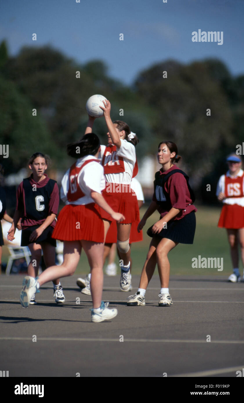 Netball partita in corso, Sydney, Nuovo Galles del Sud, Australia Foto Stock