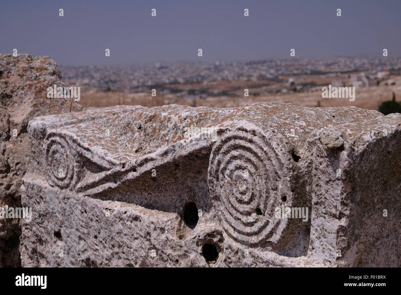 Resti dell antica sinagoga ebraica da 5th-VIII secolo CE a Susya o Susiya sito archeologico nel sud Judean Hills west bank Israele Foto Stock