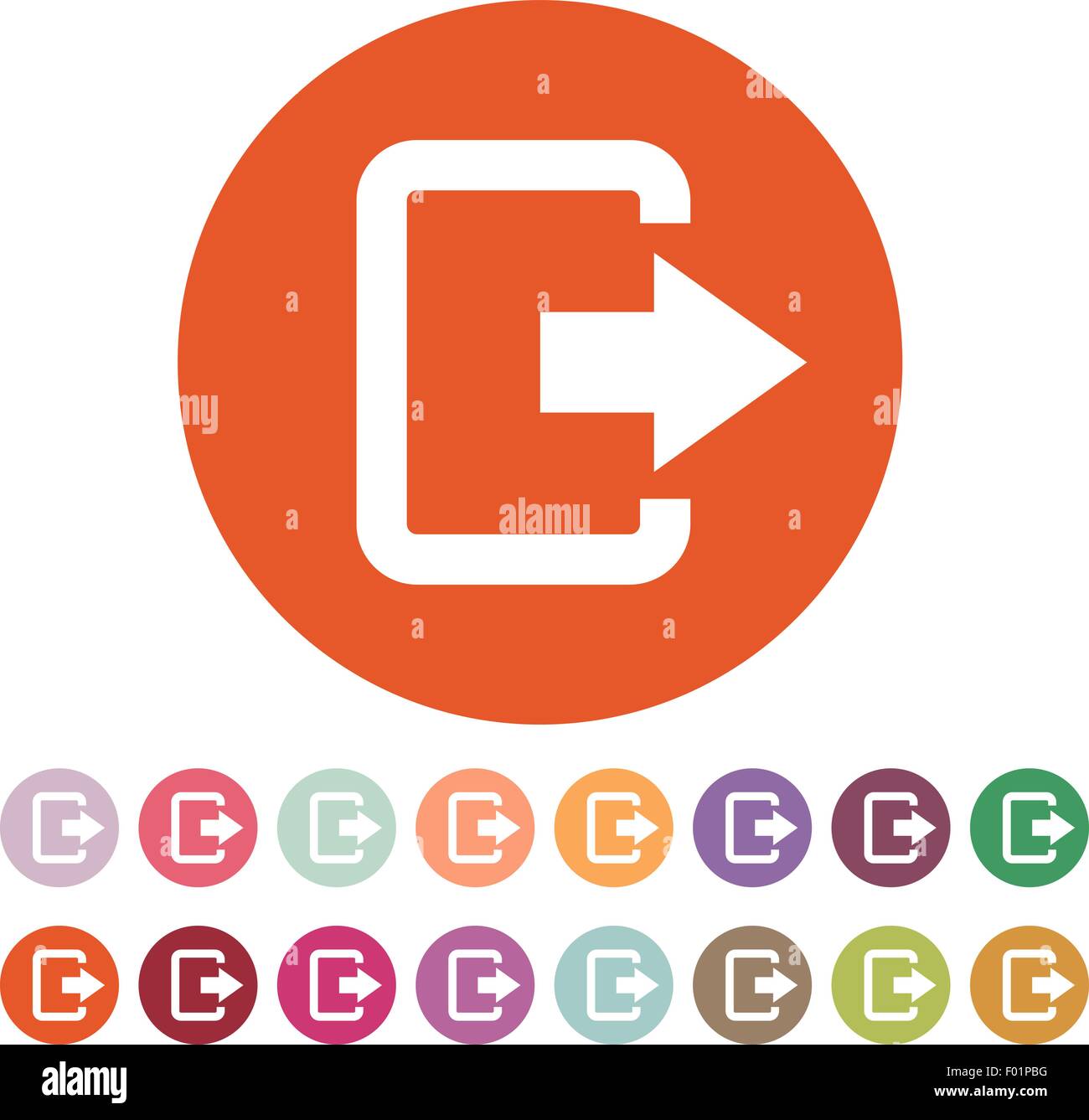 L'uscita borsa icona. Disconnessione e uscita, uscita, simbolo out. Appartamento Illustrazione Vettoriale