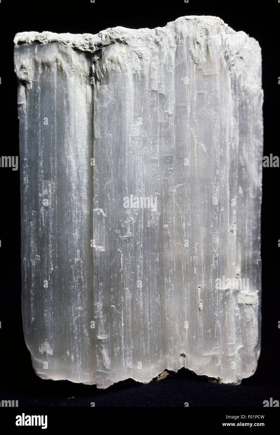 Ulexite fibroso, carbonato. Foto Stock