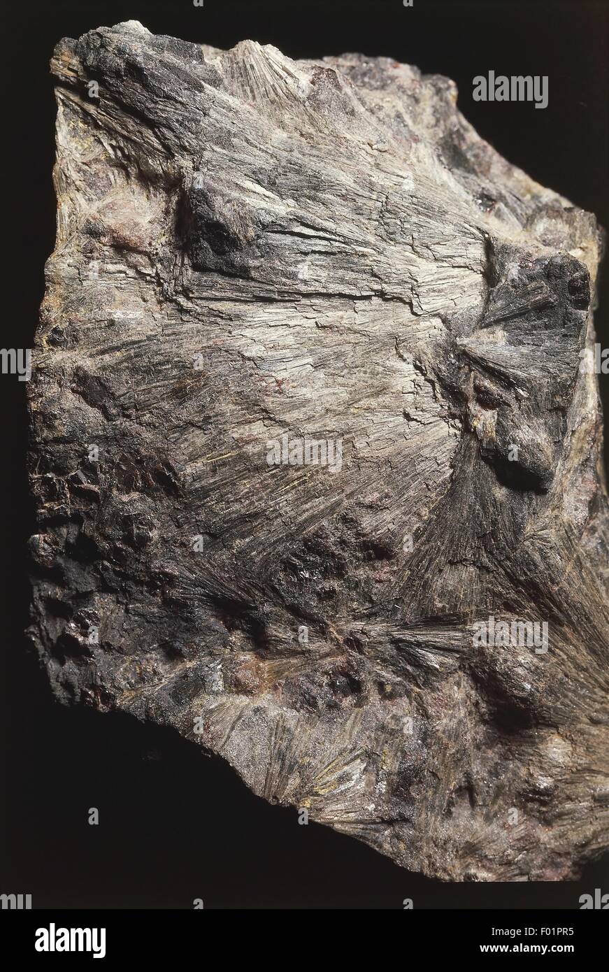 Minerali: silicati - Cummingtonite (Magnesio Silicato di ferro idrossido)  con Biotite (ferro potassio Silicato di magnesio alluminio idrossido)  fluoruro Foto stock - Alamy