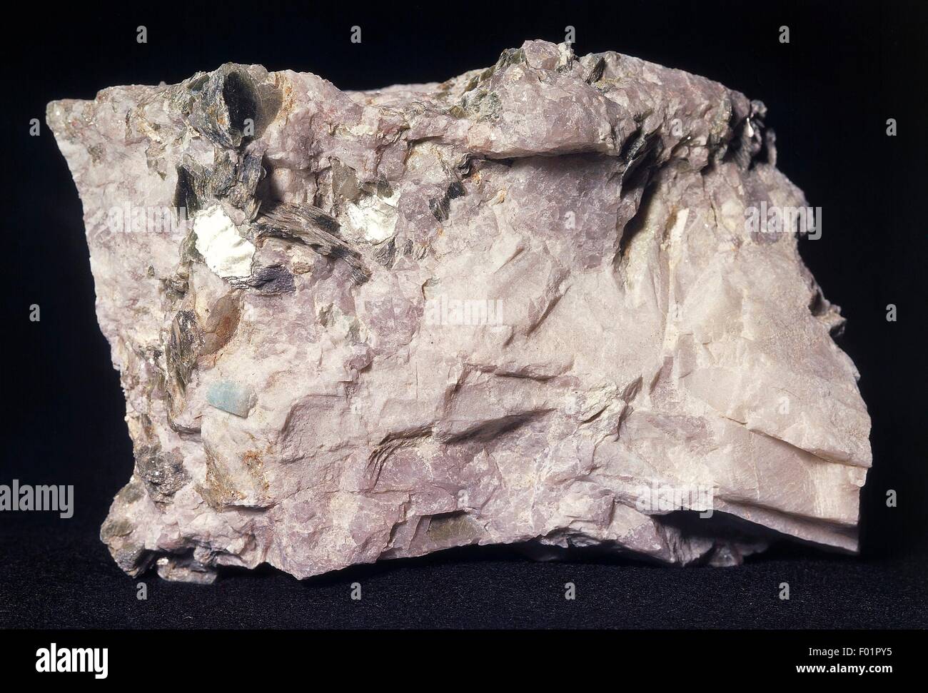 Basalto colonnare, estrusivo roccia vulcanica. Foto Stock