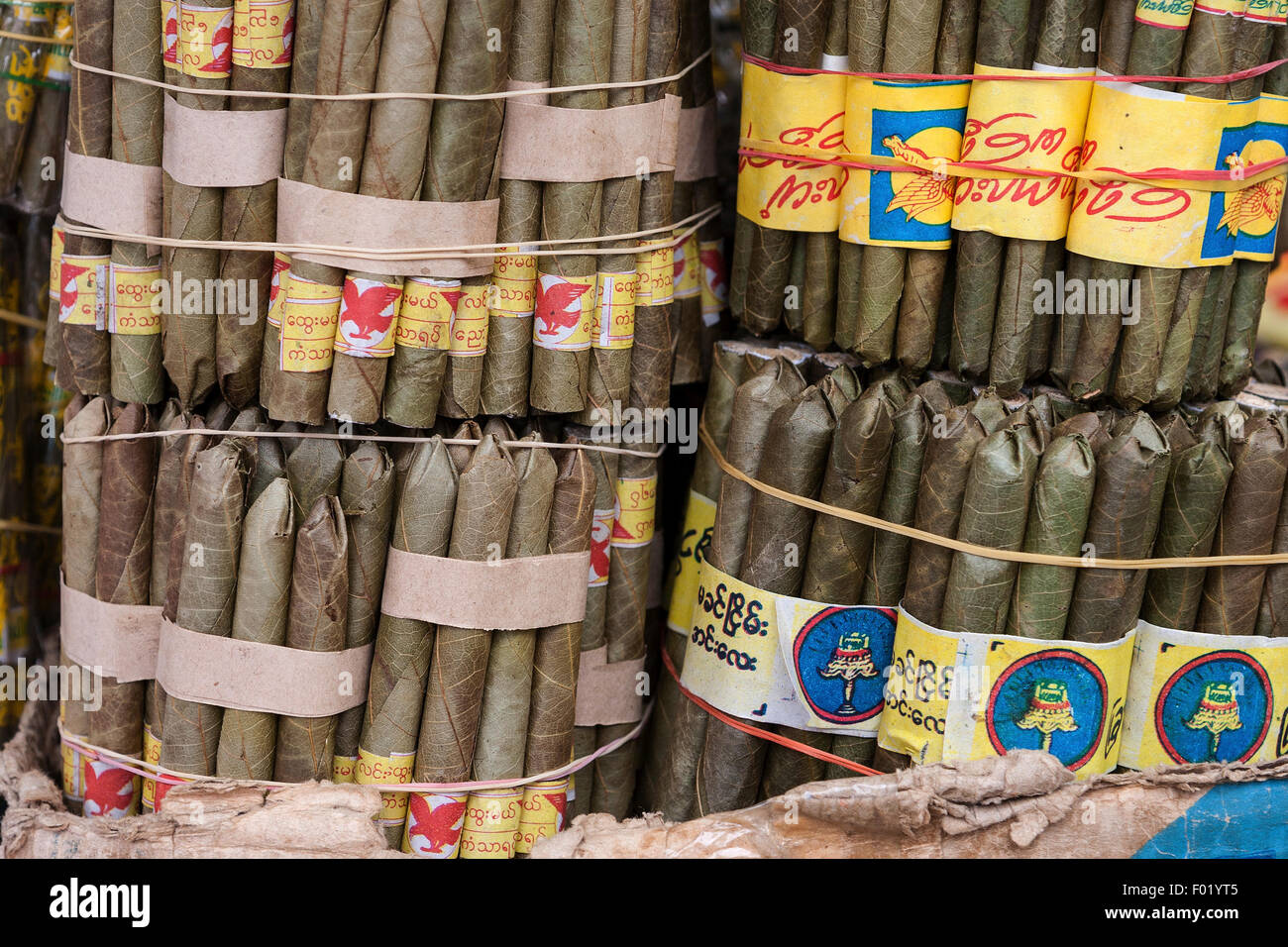 Cheroot sigari, fornito in dotazione, Yangon, Myanmar Foto Stock