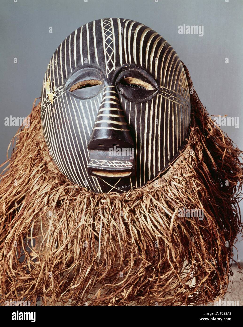 Maschera cerimoniale, arte Baluba, Repubblica Democratica del Congo. Foto Stock