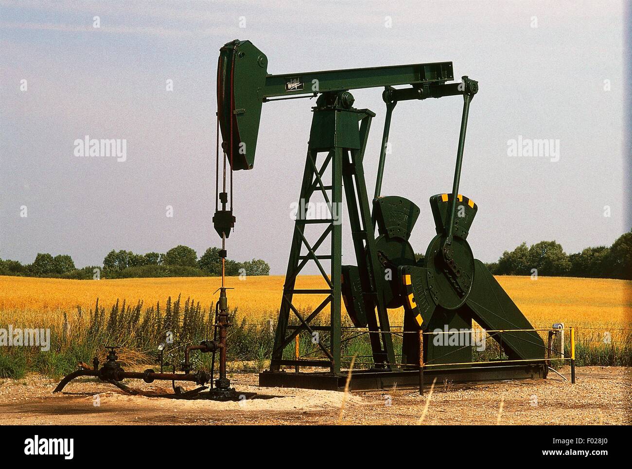 Il pozzo petrolifero, vicino a Kiel, Schleswig-Holstein, Germania. Foto Stock