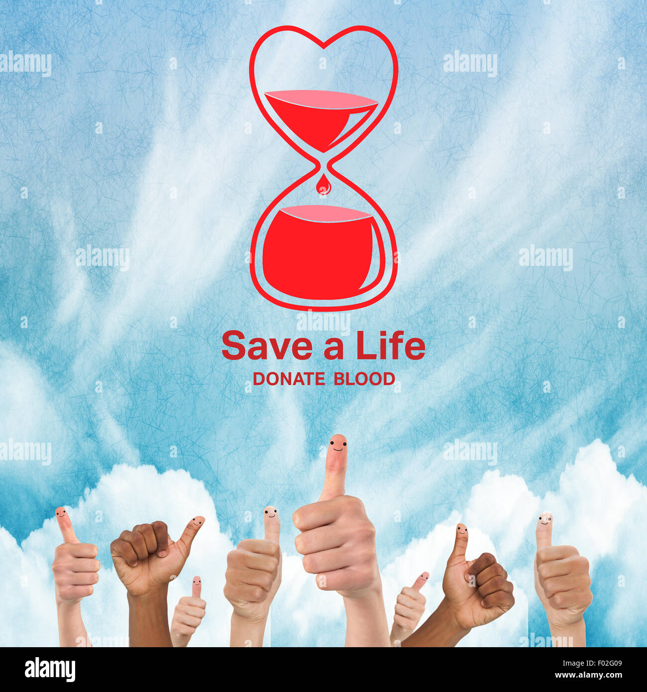 Immagine composita della donazione del sangue Foto Stock