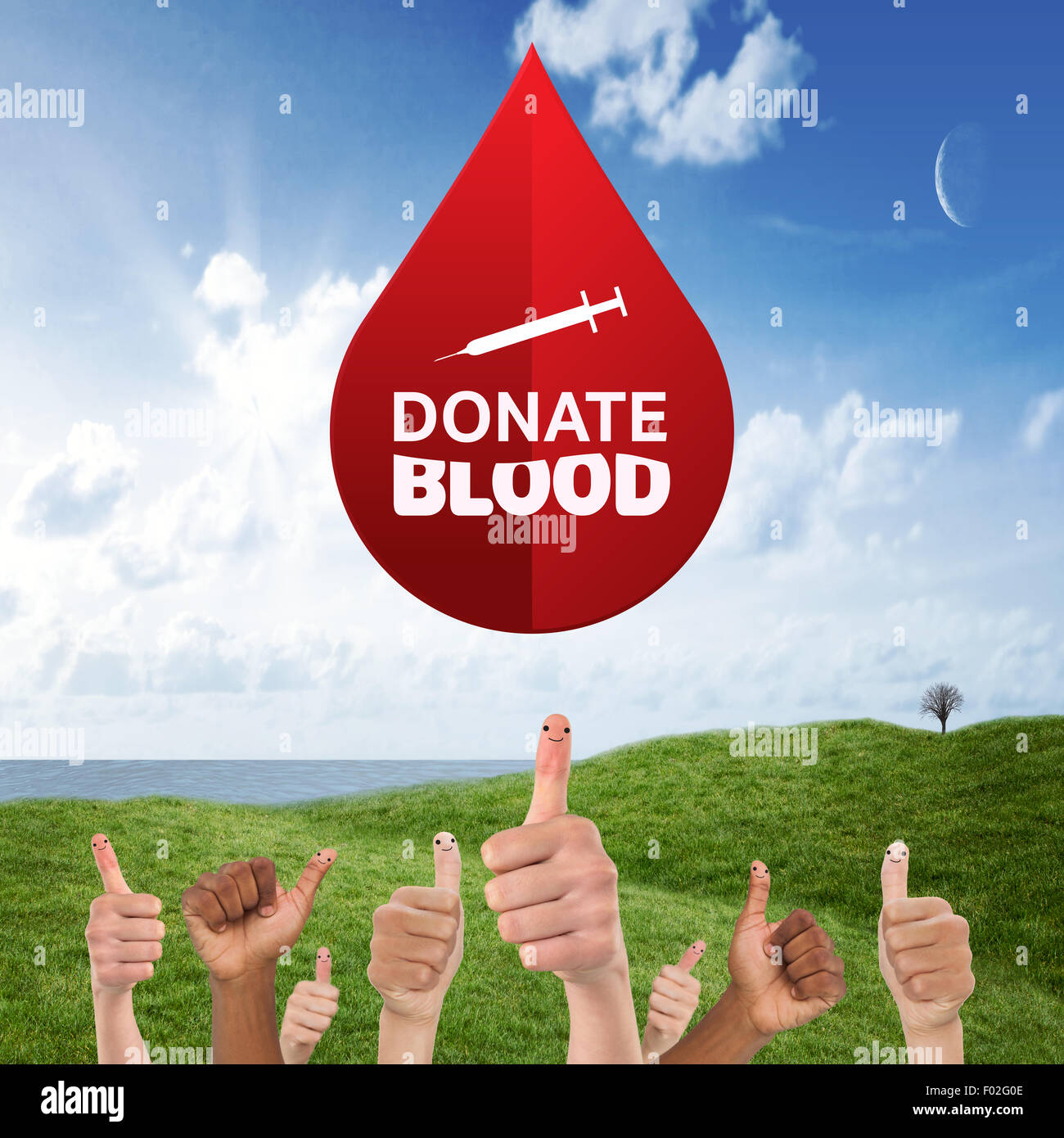Immagine composita della donazione di sangue Foto Stock