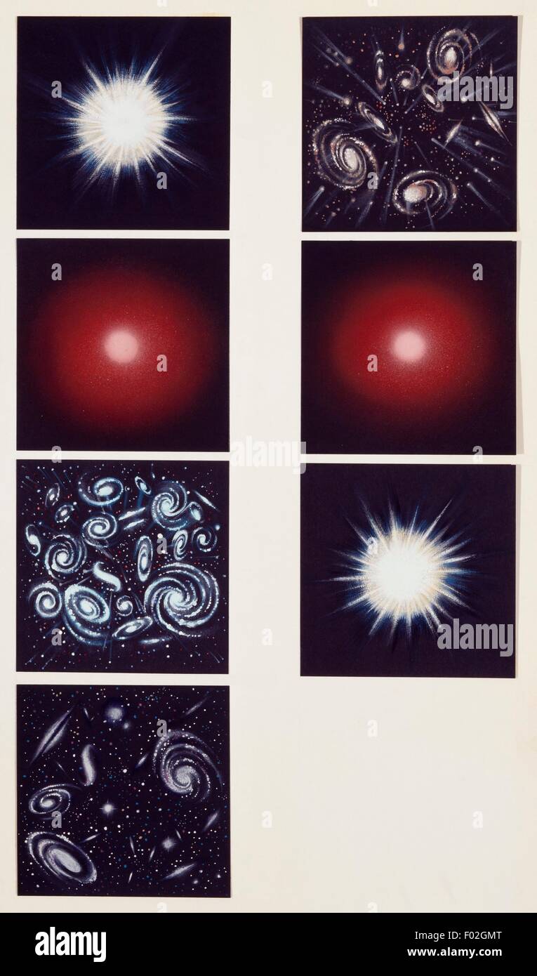 La storia dell'universo, disegno. Foto Stock
