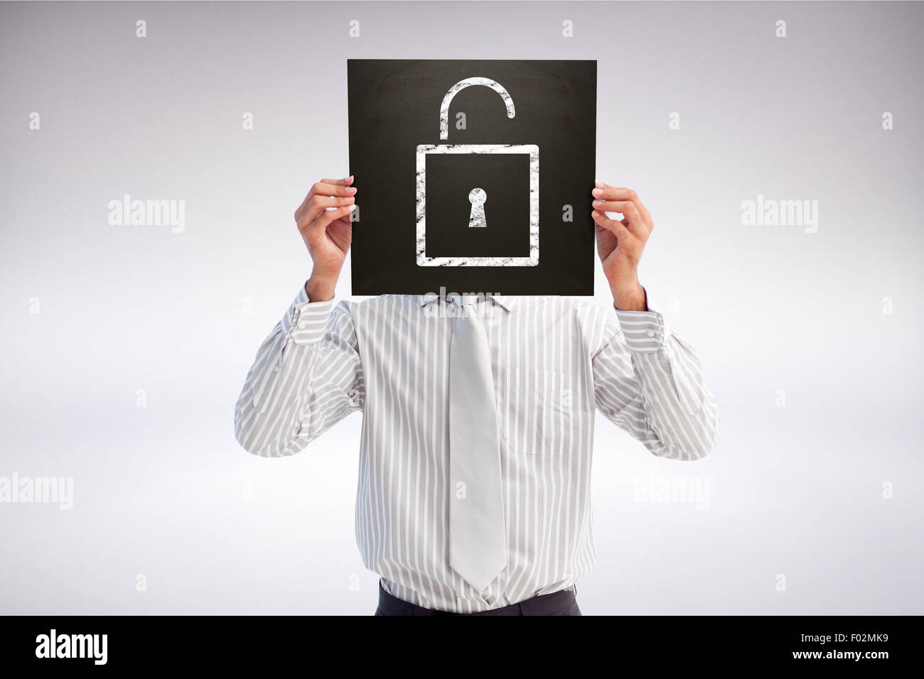 Immagine composita di imprenditore che mostra board Foto Stock