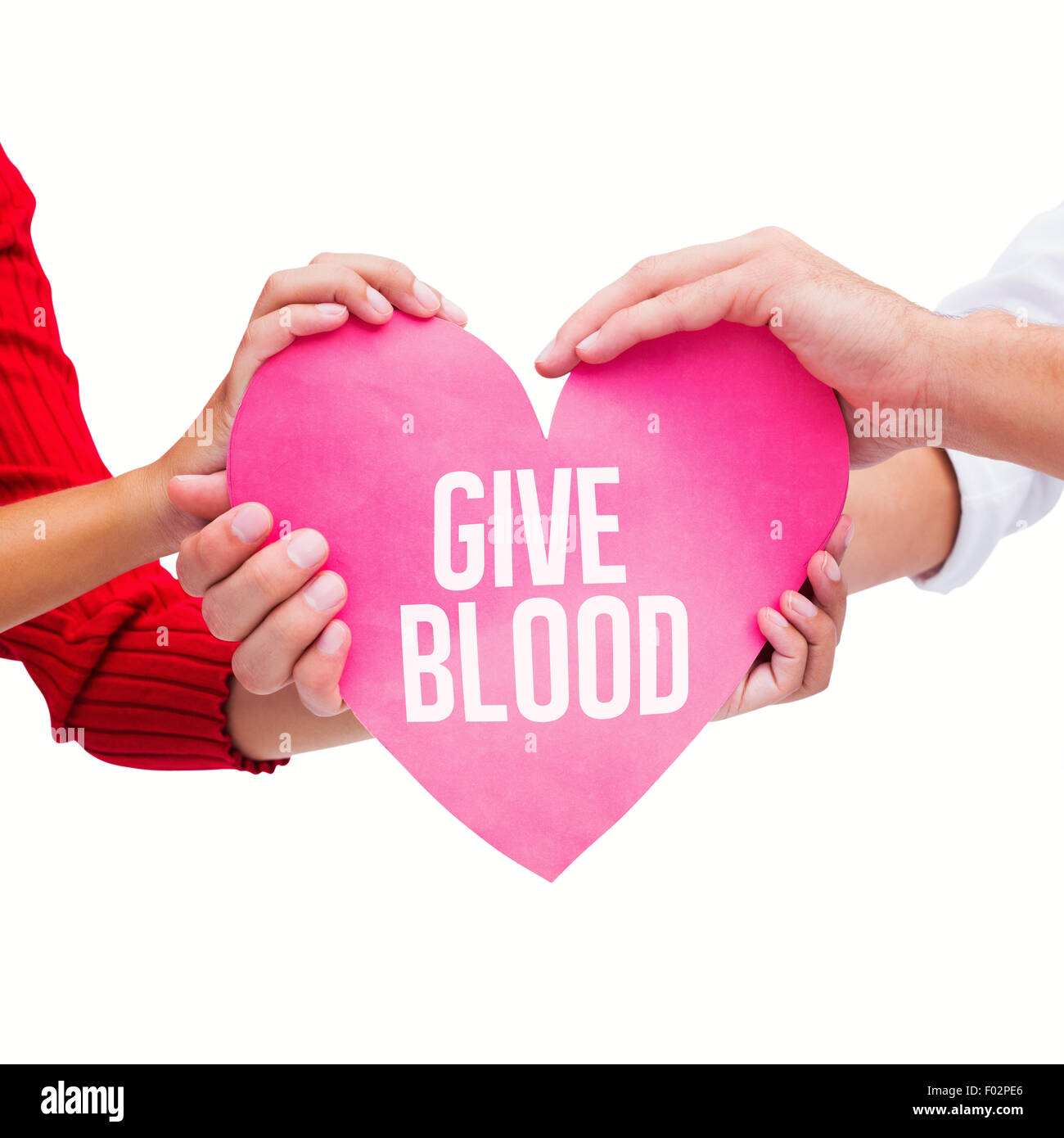 Immagine composita della giovane tenendo un cuore Foto Stock