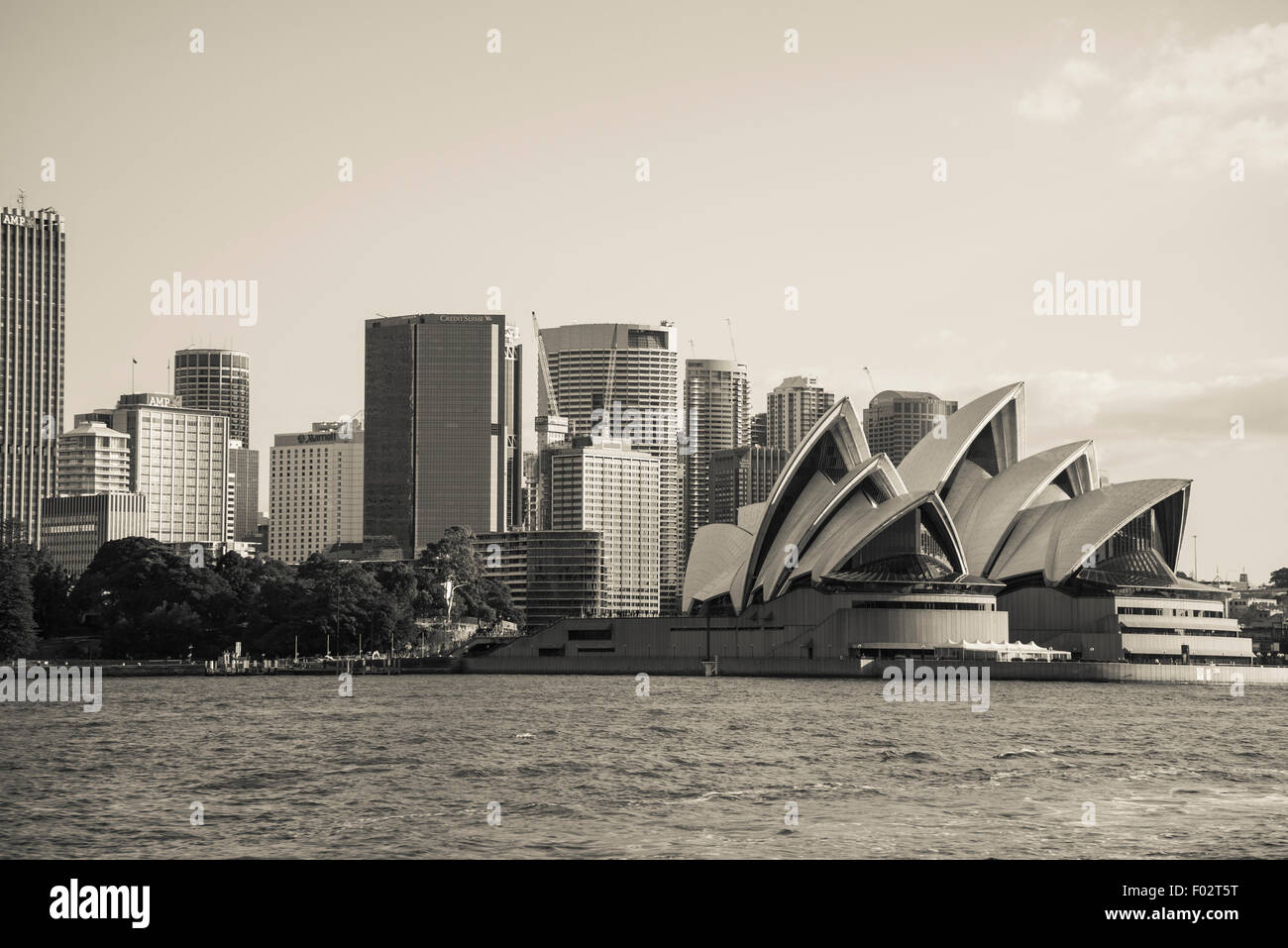 Il quartiere centrale degli affari e la Opera House di Sydney, Australia Foto Stock