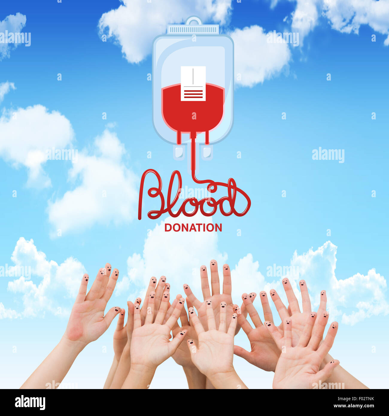 Immagine composita della donazione del sangue Foto Stock