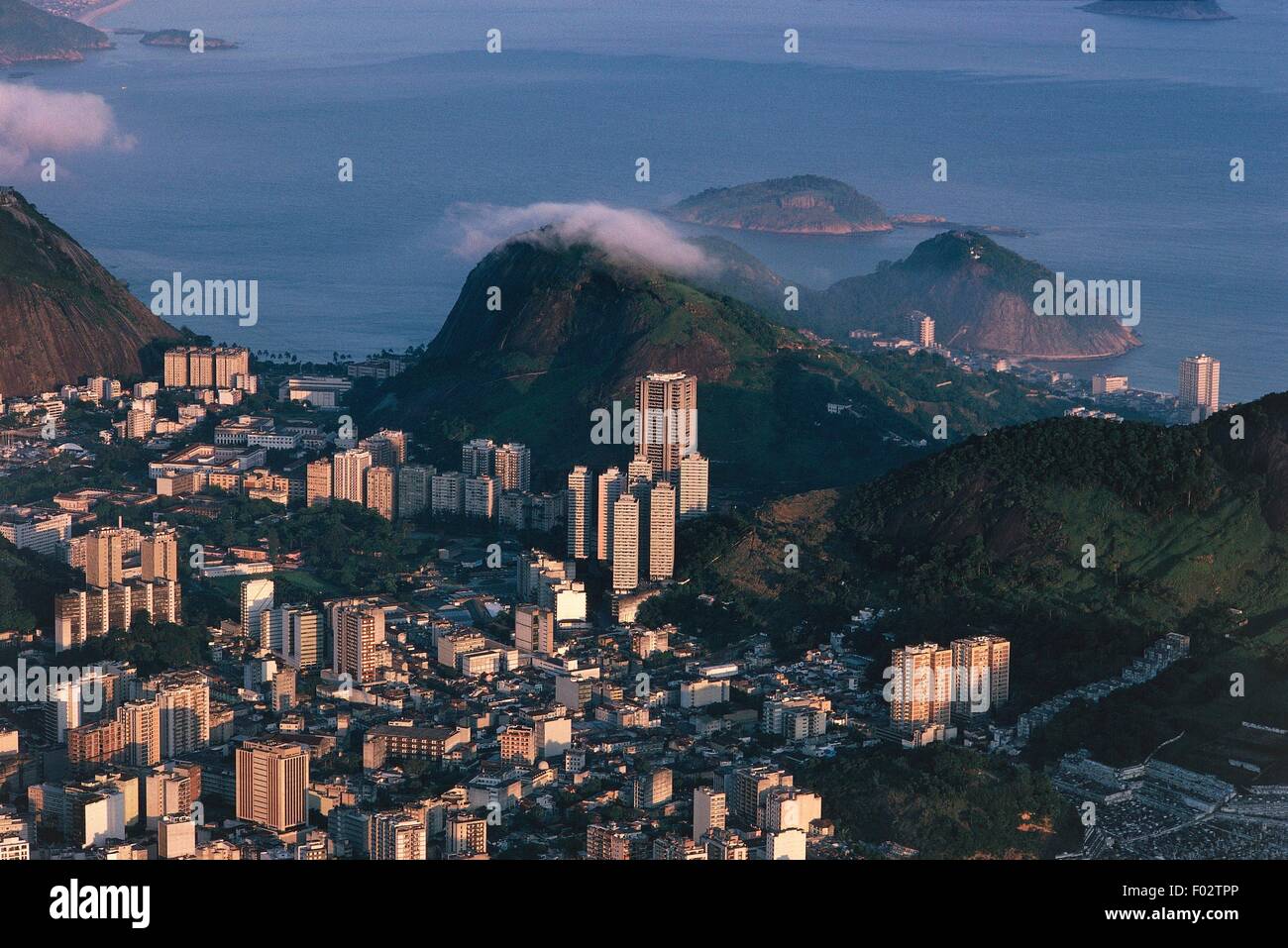 Vista aerea del quartiere di Botafogo di Rio de Janeiro - Stato di Rio de Janeiro, Brasile Foto Stock