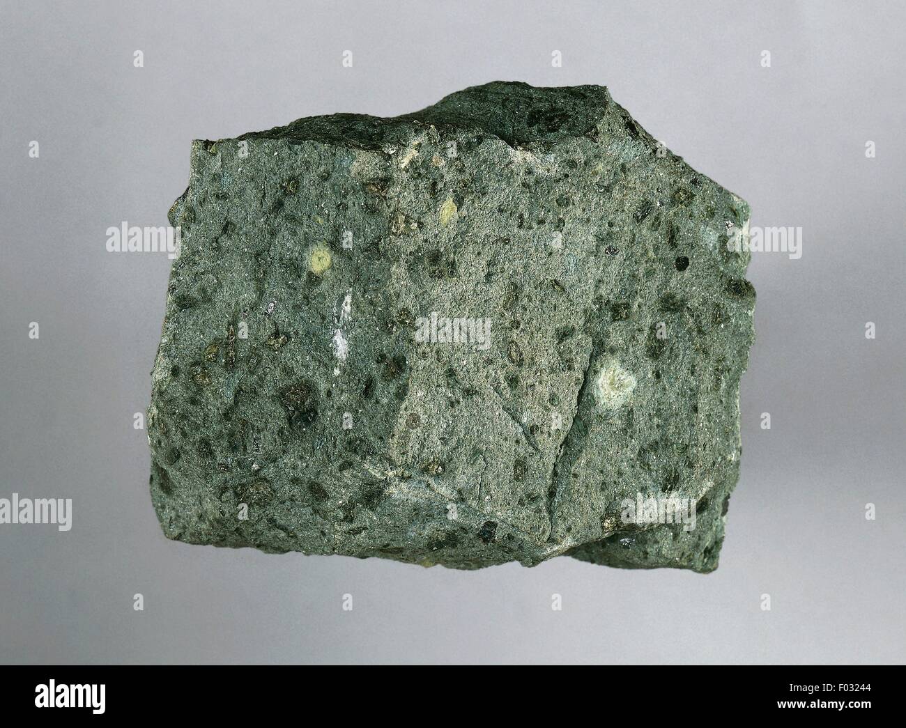 Kimberlite (massa blu), rocce vulcaniche, dal Transvaal, Sud Africa. Foto Stock