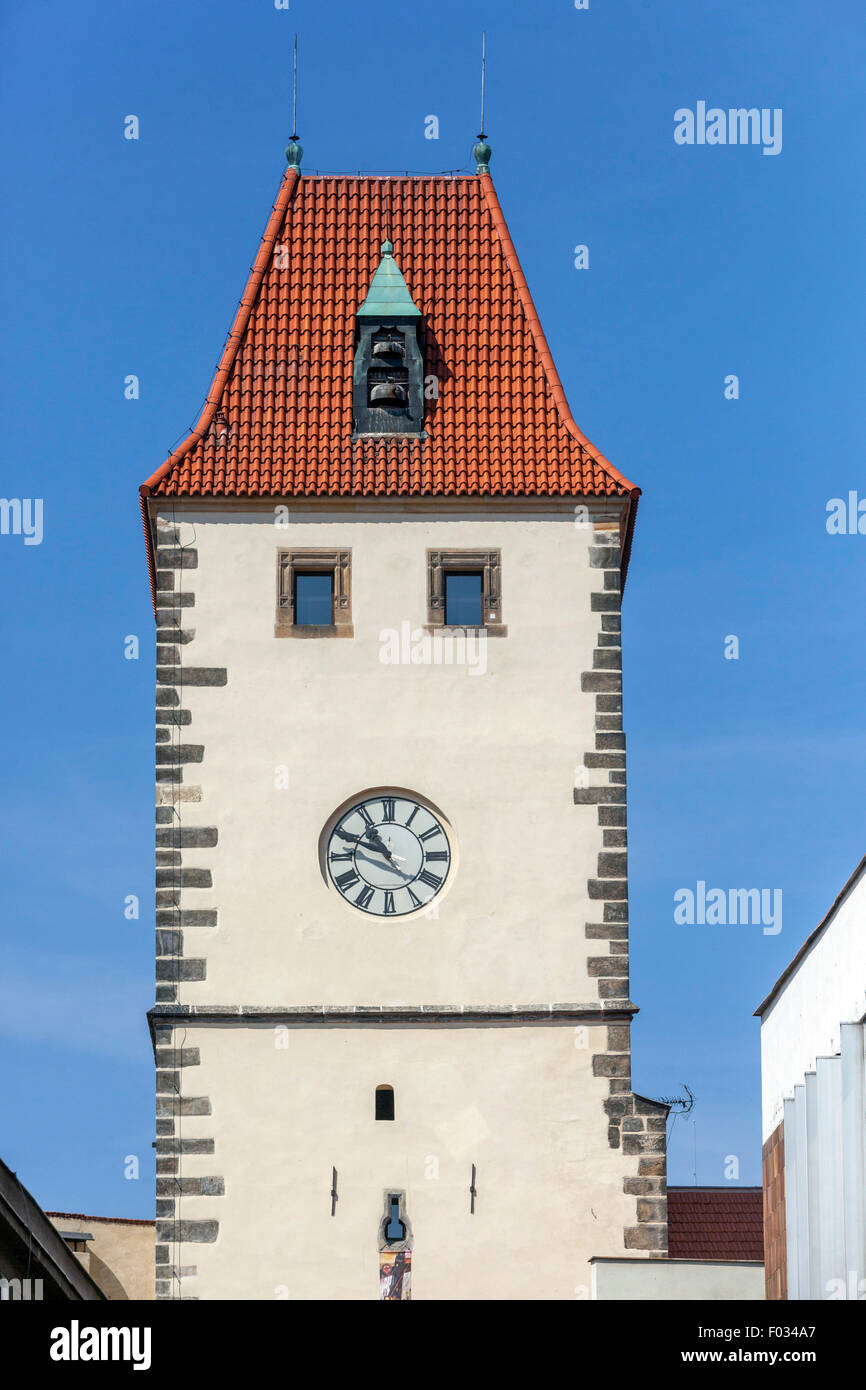 Praga Gate, Melnik, Central Bohemia Repubblica Ceca Foto Stock