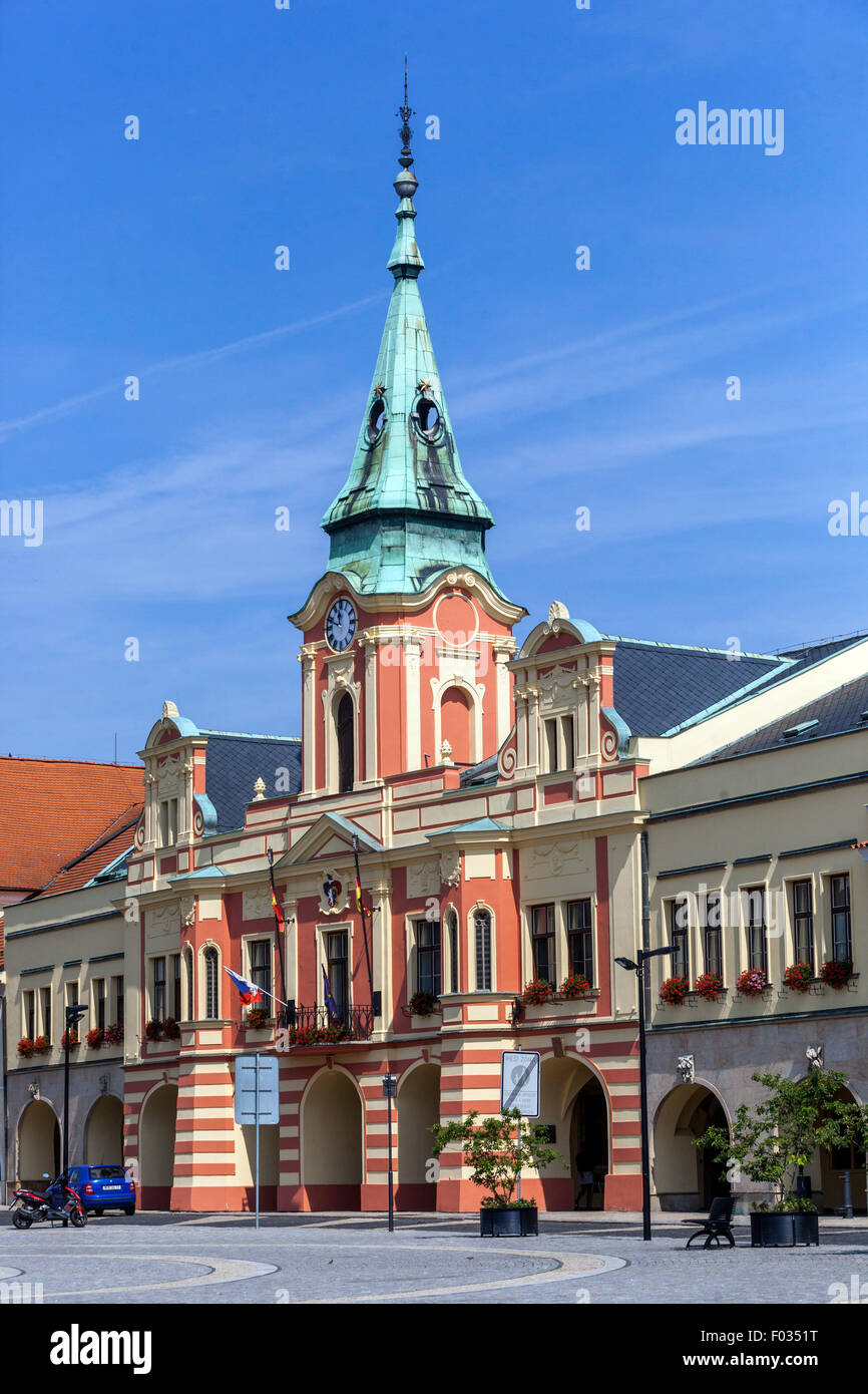 Melnik Town Hall sulla piazza principale, Central Bohemia Repubblica Ceca Foto Stock