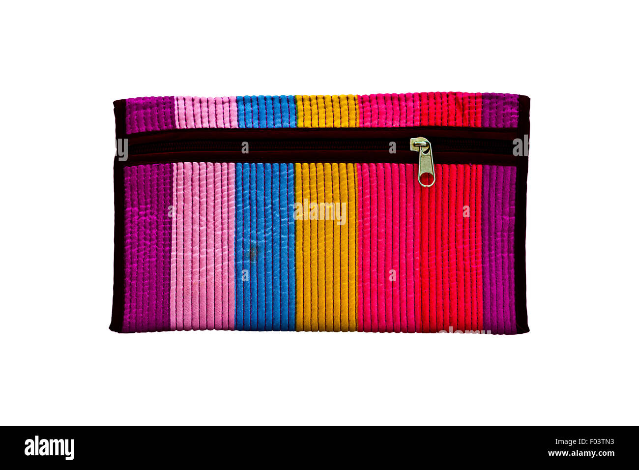 Borsa donna colore arcobaleno isolati su sfondo bianco Foto Stock