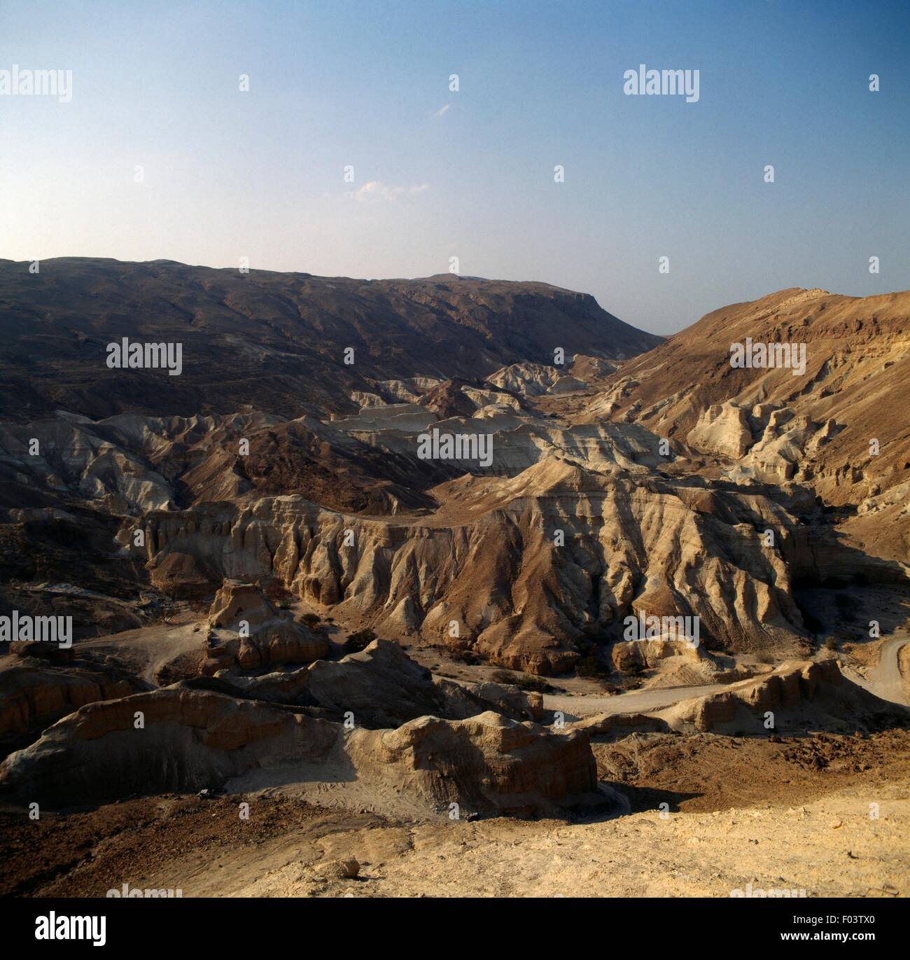 Panorama nei pressi di Neve Zohar, deserto del Negev, Israele. Foto Stock