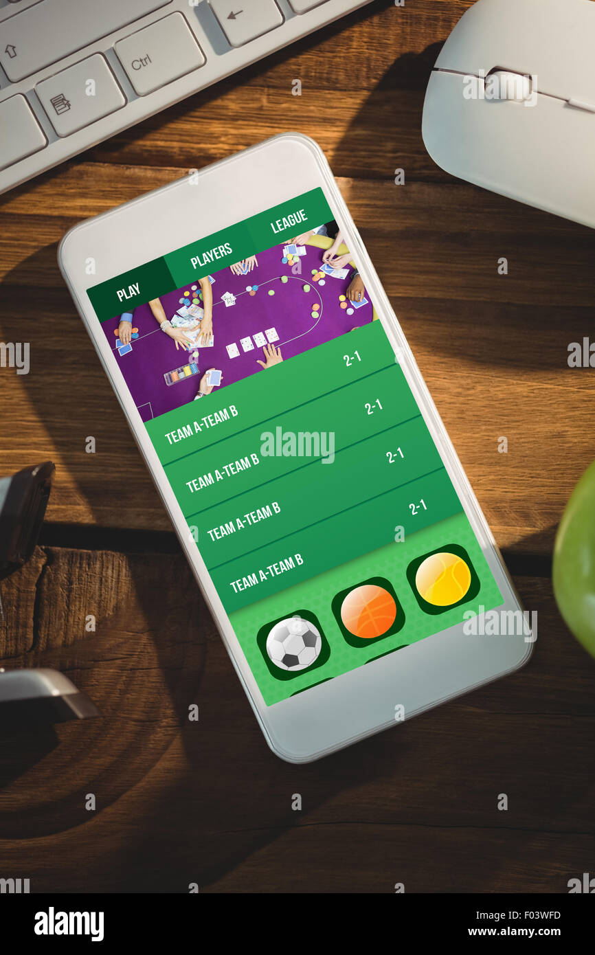 Immagine composita del gioco d'azzardo schermo app Foto Stock