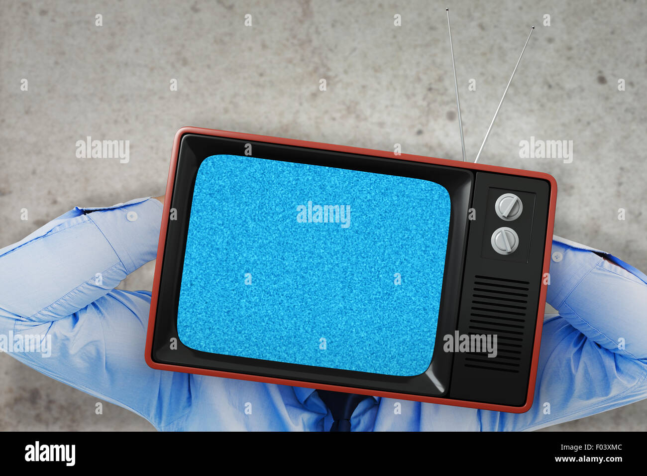 Immagine composita del sottolineato imprenditore con le mani sulla testa Foto Stock