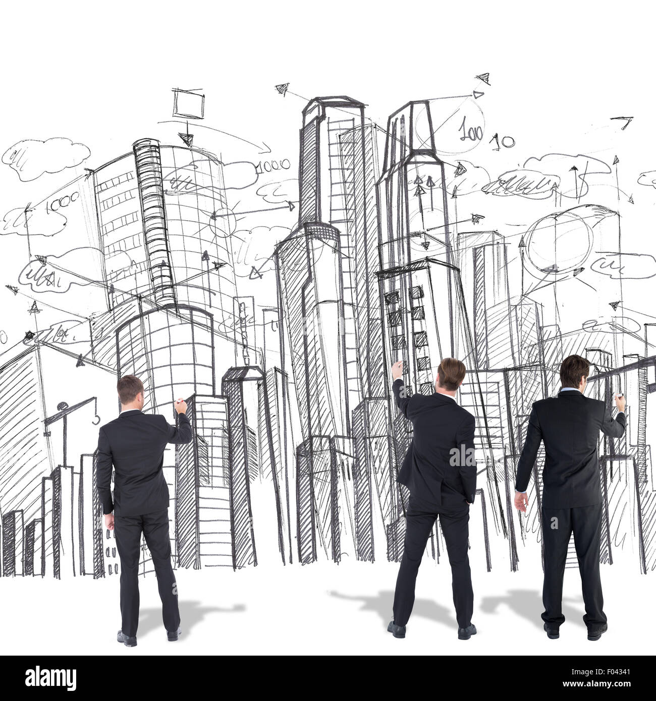 Immagine composita del business team iscritto Foto Stock