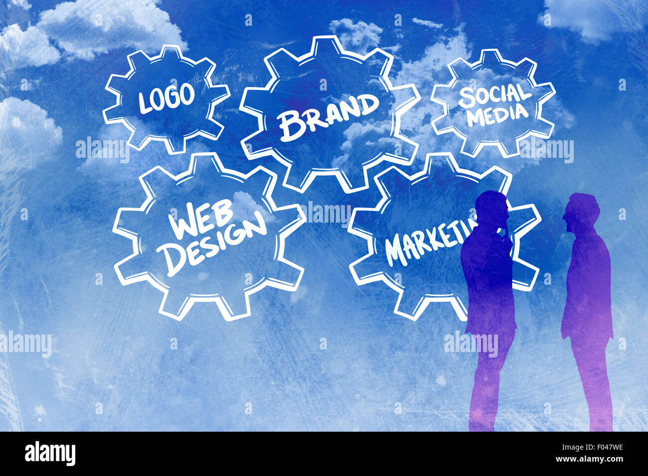 Immagine composita di uomini di affari di parlare Foto Stock