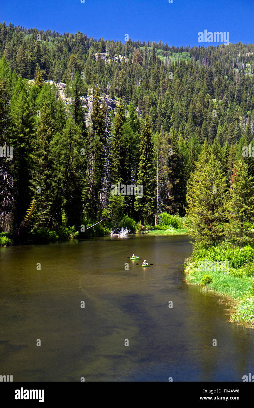 Payette superiore di ingresso del fiume che scorre nel lago Payette, McCall, Idaho, Stati Uniti d'America. Foto Stock