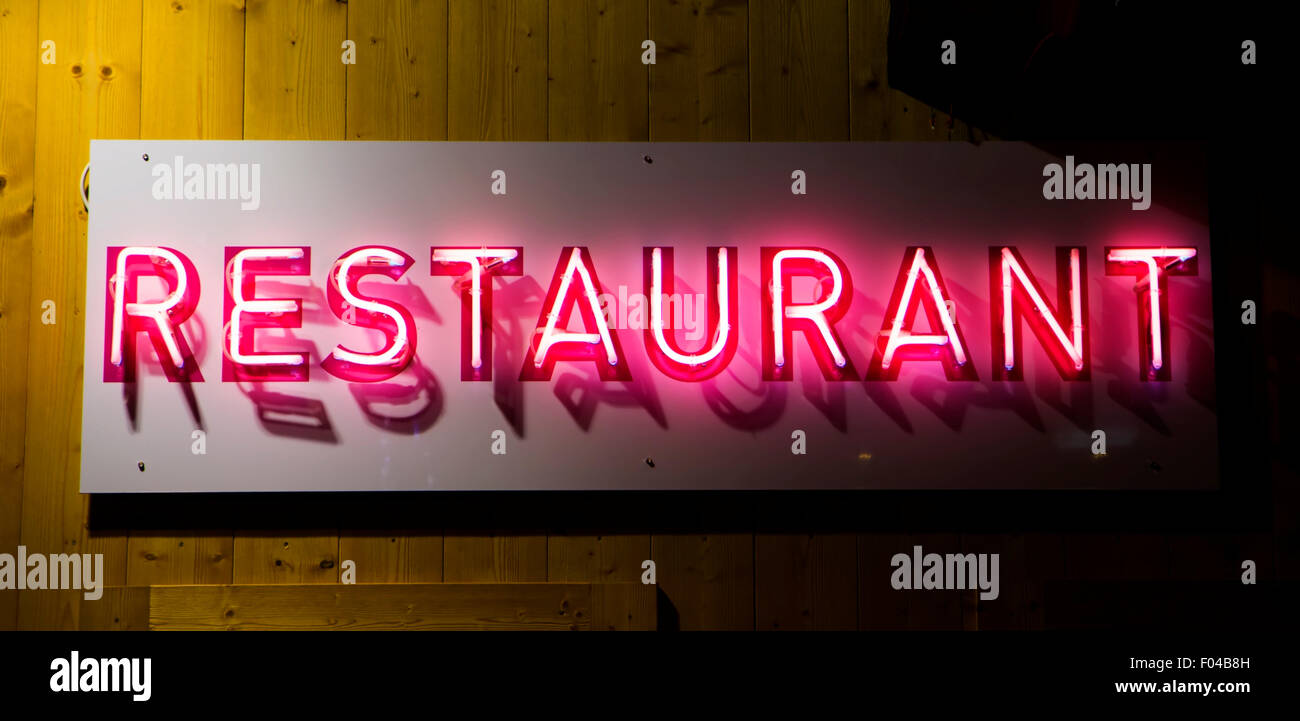 Segno del ristorante Foto Stock