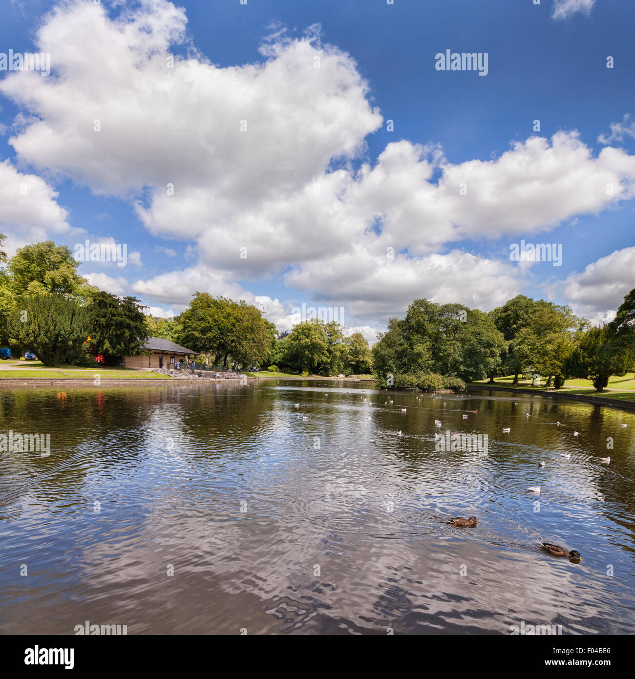 Buxton Pavilion Gardens, Buxton, Derbyshire, Inghilterra Foto Stock