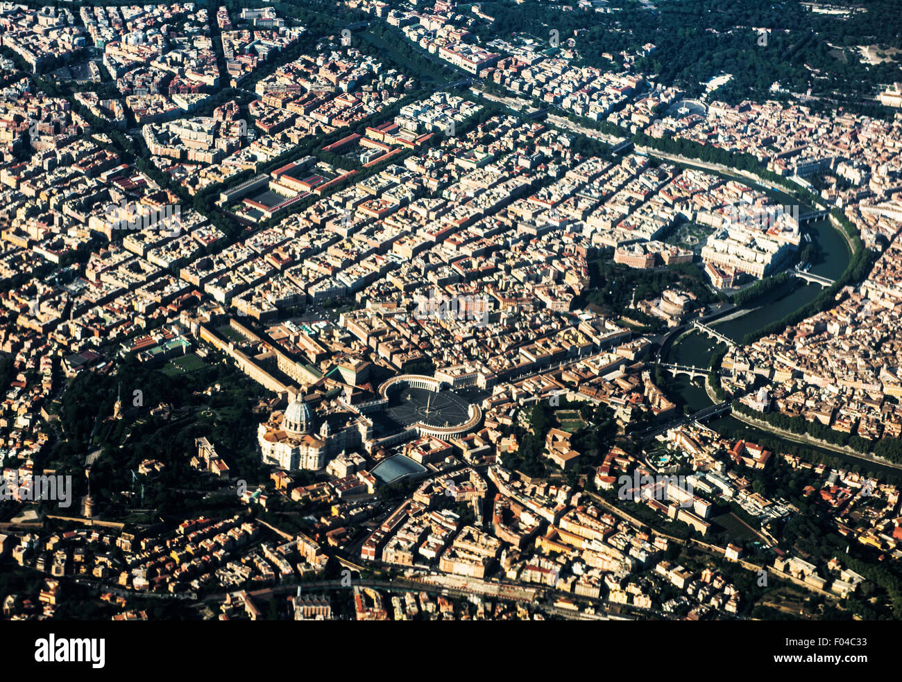 Vista aerea San Pietro sq. e Basilica nella Città del Vaticano. Foto Stock