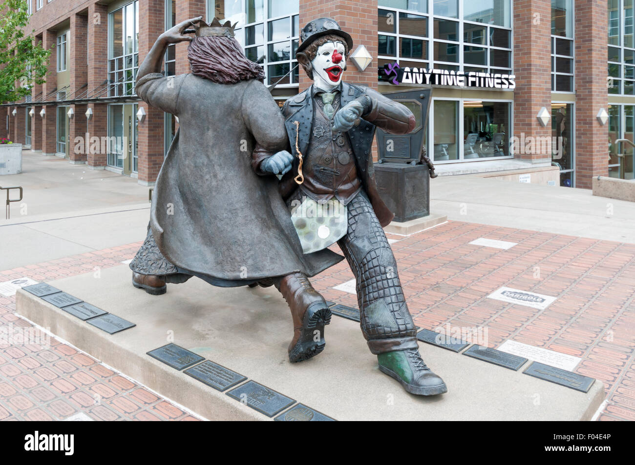 In ritardo per la statua interurbano di J. P. patch e Gertrude in Fremont, Seattle. Foto Stock