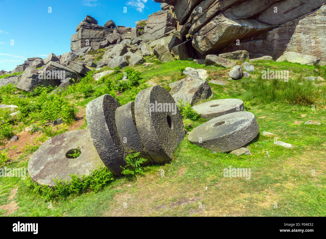 Macine abbandonate, Stanage Edge, Peak District, Derbyshire, Foto Stock