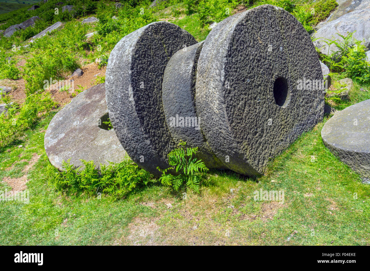 Macine abbandonate, Stanage Edge, Peak District, Derbyshire, Foto Stock