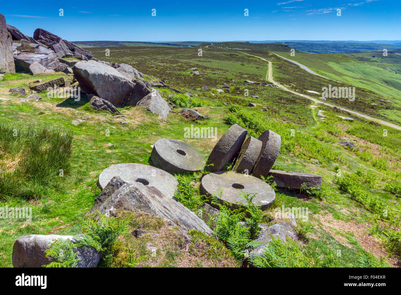 Macine abbandonate, Stanage Edge, Peak District Foto Stock