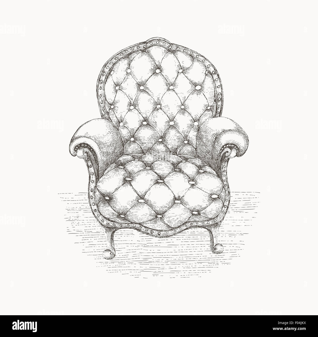 disegno poltrona - 7 Poltrona Vintage - disegno Foto stock - Alamy