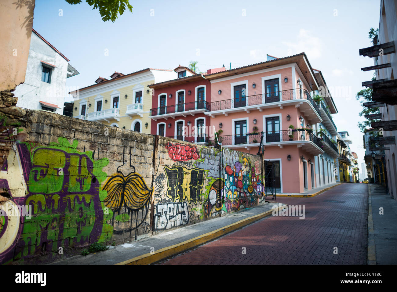 PANAMA CITY, Panama: Alcune delle colorate Street art di casco Viejo, la storica città vecchia di Panama City, Panama. Foto Stock