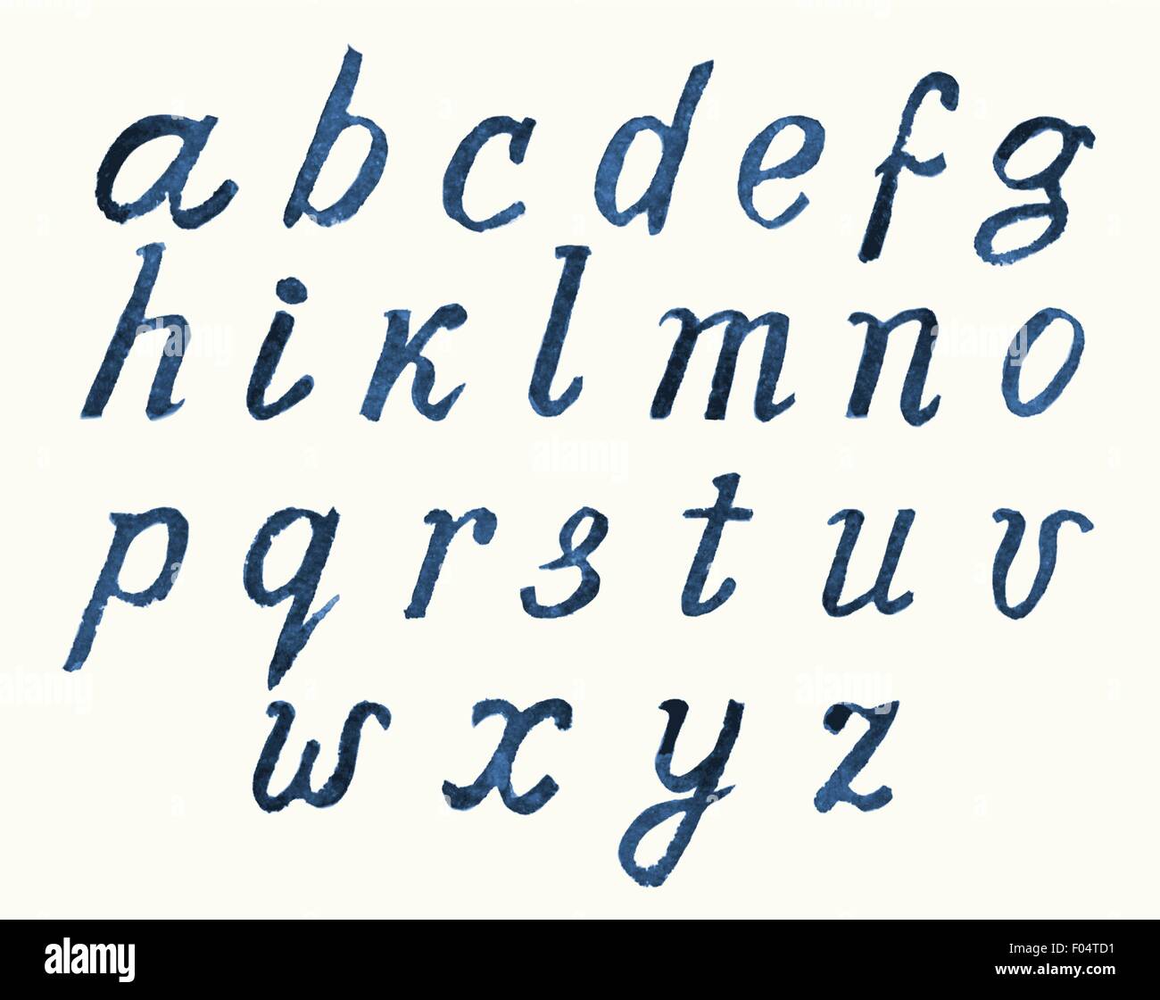 Acquarello dipinto a mano le lettere dell'alfabeto Illustrazione Vettoriale