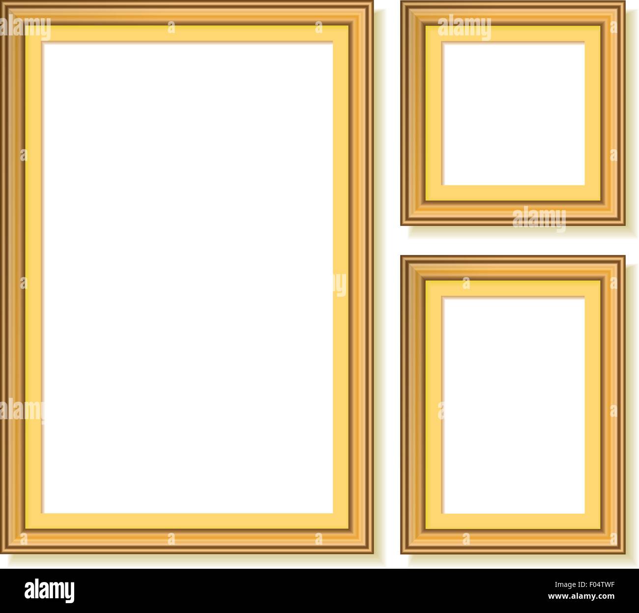 Set di cornici dorate. illustrazione vettoriale Illustrazione Vettoriale