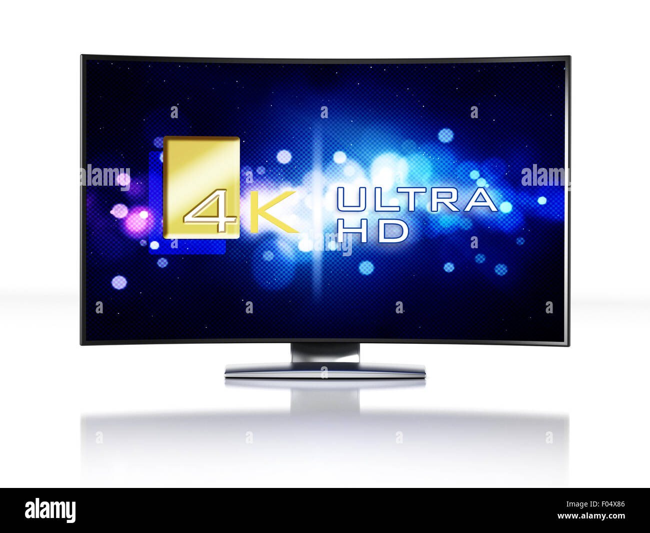 4K Ultra televisione HD isolati su sfondo bianco Foto Stock