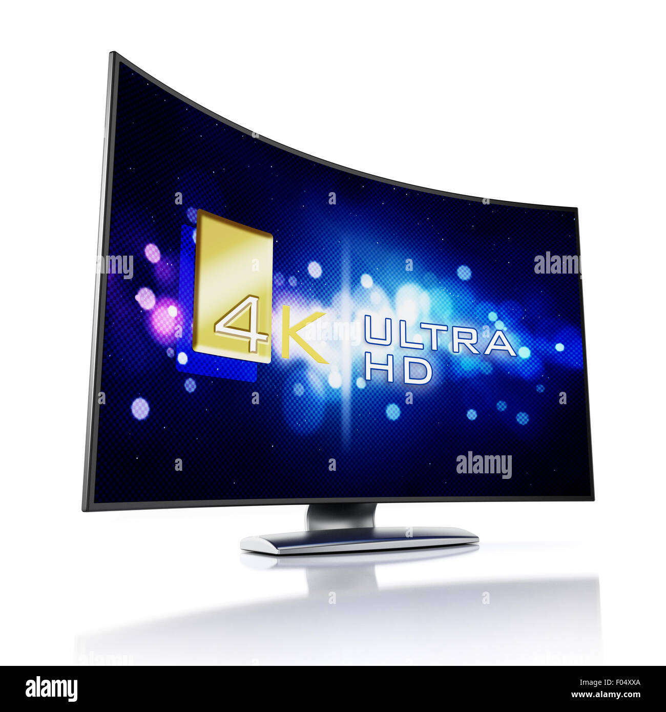 4K Ultra televisione HD isolati su sfondo bianco Foto Stock