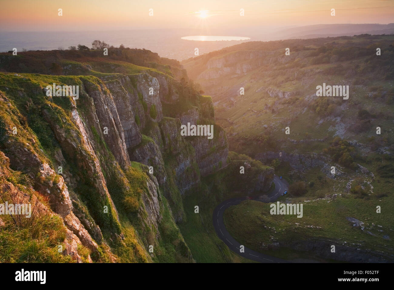 Cheddar Gorge in Mendip Hills. Somerset. In Inghilterra. Regno Unito Foto Stock