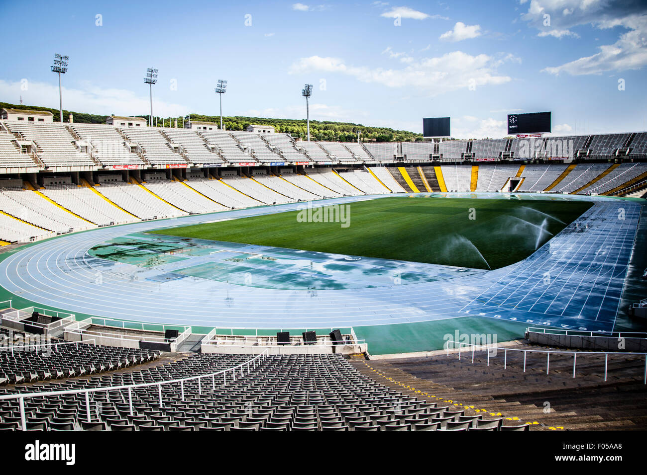 Estadi Olimpic Lluis Companys (Barcellona Stadio Olimpico) a Barcellona, Spagna. Foto Stock