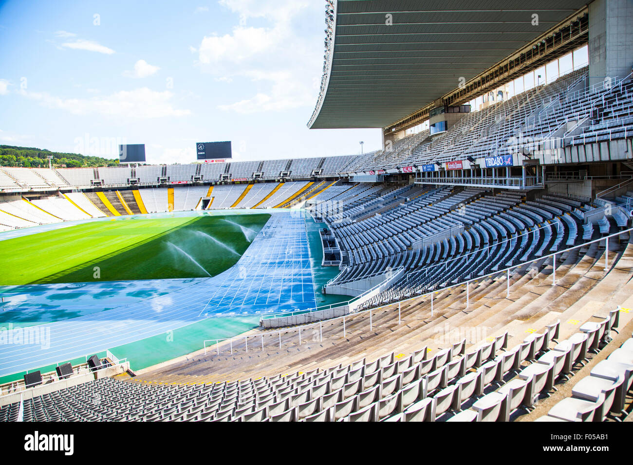 Estadi Olimpic Lluis Companys (Barcellona Stadio Olimpico) a Barcellona, Spagna. Foto Stock